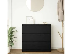 vidaXL Sideboard Schwarz Eichen-Optik 80x35x76 cm Holzwerkstoff 861734