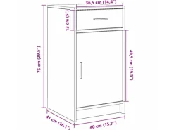 vidaXL Sideboard Schwarze Eiche 40 x 40,5 x 75 cm Holzwerkstoff 865065