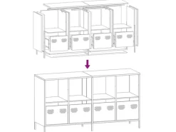 vidaXL Sideboard Senf 135x39x73,5 cm Kaltgewalzter Stahl 3307164