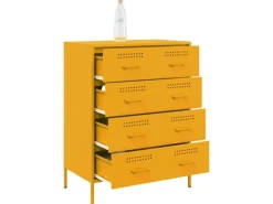 vidaXL Sideboard Senf 68x39x89 cm Stahl 842985