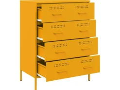 vidaXL Sideboard Senf 68x39x89 cm Stahl 842985