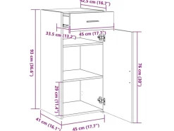 vidaXL Sideboard Weiß 45x42,5x93 cm Holzwerkstoff 846285