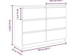 Online vidaXL Sideboard 100x35x76 cm Holzwerkstoff 3328498 Weiß