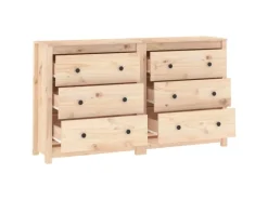 vidaXL Sideboard 140x35x80 cm Massivholz Kiefer 3114079