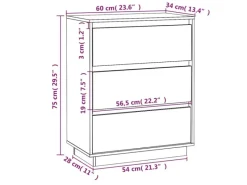 Sale vidaXL Sideboard 60x34x75 cm Massivholz Kiefer 813360 Natur