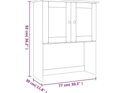 Clearance vidaXL Sideboard-Aufsatz ALTA 77x30x92 cm Massivholz Kiefer 353946 Weiß