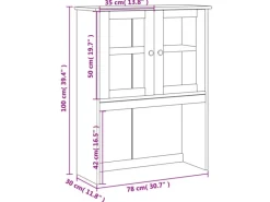 vidaXL Sideboard-Aufsatz VIGO 78x30x100 cm Massivholz Kiefer 353206