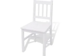 vidaXL Siebenteiliges Esstisch-Set Pinienholz Weiß