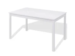 vidaXL Siebenteiliges Esstisch-Set Pinienholz Weiß