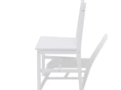 vidaXL Siebenteiliges Esstisch-Set Pinienholz Weiß