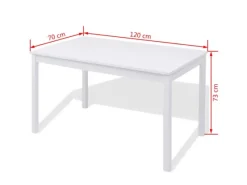 vidaXL Siebenteiliges Esstisch-Set Pinienholz Weiß