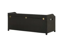 Clearance vidaXL Sitzbank mit Stauraum 120 cm Poly Rattan Schwarz