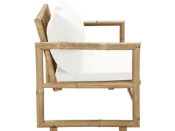 vidaXL 2-Sitzer Gartensofa mit Polstern Bambus