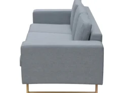 vidaXL 3-Sitzer Sofa Stoff Hellgrau