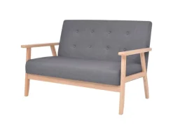 vidaXL 2-Sitzer Sofa Stoff Dunkelgrau Modell 3