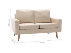 Clearance vidaXL 2-Sitzer-Sofa Creme Stoff