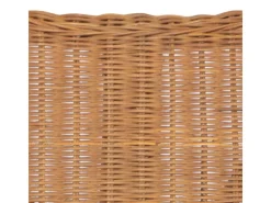 vidaXL 2-Sitzer-Sofa Hellbraun Natur Rattan und Leinen