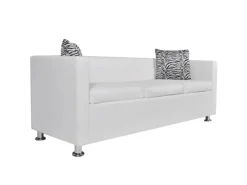 Discount vidaXL 3-Sitzer-Sofa Kunstleder Weiß