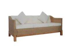 vidaXL 3-Sitzer-Sofa mit Polstern Natürliches Rattan Modell 1