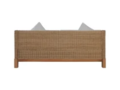 vidaXL 3-Sitzer-Sofa mit Polstern Natürliches Rattan Modell 1