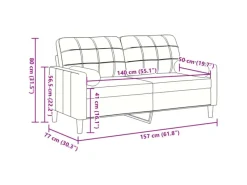 vidaXL 2-Sitzer-Sofa mit Zierkissen Dunkelgrau 140 cm Samt 2150046