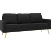 vidaXL 3-Sitzer-Sofa Schwarz Stoff Modell 4