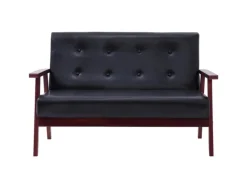 vidaXL 2-Sitzer-Sofa Schwarz Kunstleder Modell 1