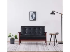 vidaXL 2-Sitzer-Sofa Schwarz Kunstleder Modell 1