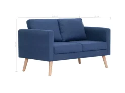 vidaXL 2-Sitzer-Sofa Stoff Blau Modell 2
