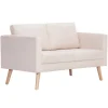 vidaXL 2-Sitzer-Sofa Stoff Cremeweiß Modell 1