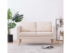 vidaXL 2-Sitzer-Sofa Stoff Cremeweiß Modell 1