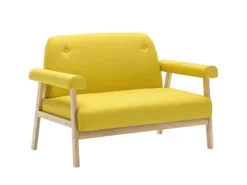 Online vidaXL 2-Sitzer-Sofa Stoff Gelb Modell 3