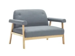 Best vidaXL 2-Sitzer-Sofa Stoff Hellgrau