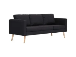 vidaXL 3-Sitzer-Sofa Stoff Schwarz Modell 1