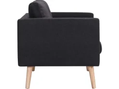 vidaXL 3-Sitzer-Sofa Stoff Schwarz Modell 1