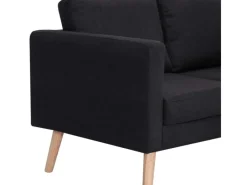 vidaXL 3-Sitzer-Sofa Stoff Schwarz Modell 1