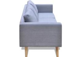 vidaXL Sofa 3-Sitzer Stoff Hellgrau