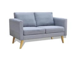 Clearance vidaXL Sofa 2-Sitzer Stoff Hellgrau