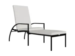 Best vidaXL Sonnenliege mit Fußhocker PE-Rattan 317629 Schwarz