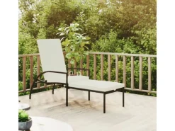 Best vidaXL Sonnenliege mit Fußhocker PE-Rattan 317629 Schwarz