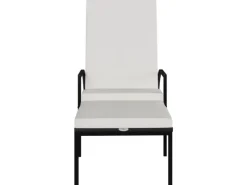 Best vidaXL Sonnenliege mit Fußhocker PE-Rattan 317629 Schwarz