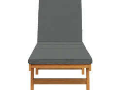 vidaXL Sonnenliege mit Rädern und Kissen Massivholz 4105536