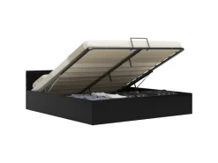 Sale vidaXL Stauraumbett Hydraulisch mit LED Schwarz Kunstleder 160x200 cm619306
