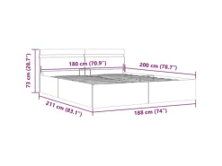 Best vidaXL Stauraumbett Hydraulisch mit LED Kunstleder 180x200 cm 285545 Schwarz