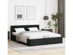 Best vidaXL Stauraumbett Hydraulisch mit LED Kunstleder 180x200 cm 285545 Schwarz