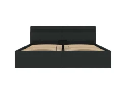 Best vidaXL Stauraumbett Hydraulisch mit LED Kunstleder 180x200 cm 285545 Schwarz