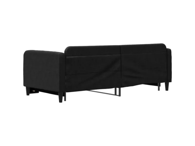 vidaXL Tagesbett Ausziehbar Schwarz 90x200 cm Stoff1898346