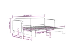 vidaXL Tagesbett Ausziehbar Schwarz 90x200 cm Stoff1898346
