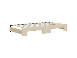 vidaXL Tagesbett Ausziehbar mit Schubladen Creme 100x200 cm Stoff1884542