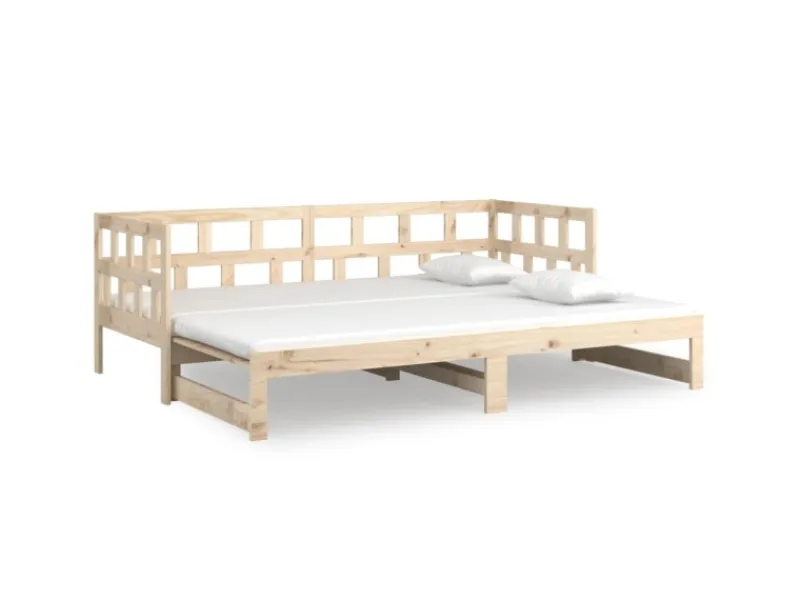 vidaXL Tagesbett Ausziehbar Massivholz Kiefer 2x(90x200) cm1279738